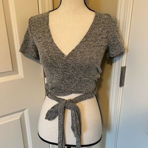 Capella boutique Gray Wrap Crop Top